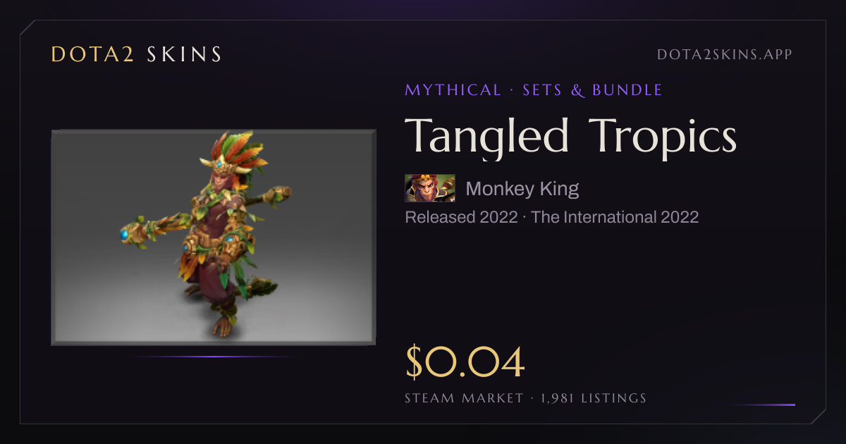 Tangled Tropics — Monkey King Dota 2 Set — Dota2Skins